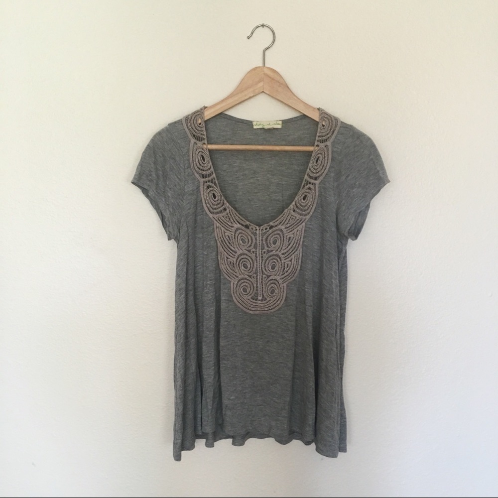 Beaded grey Staring At Stars top